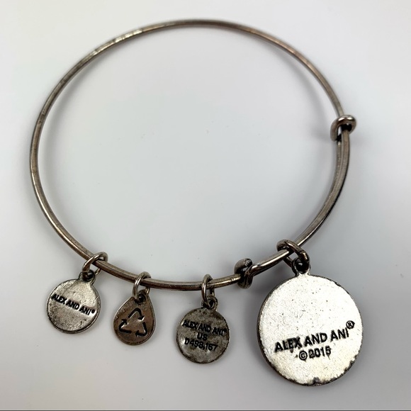Alex and Ani Silver Bangle Sister Charm bracelet - Picture 3 of 14